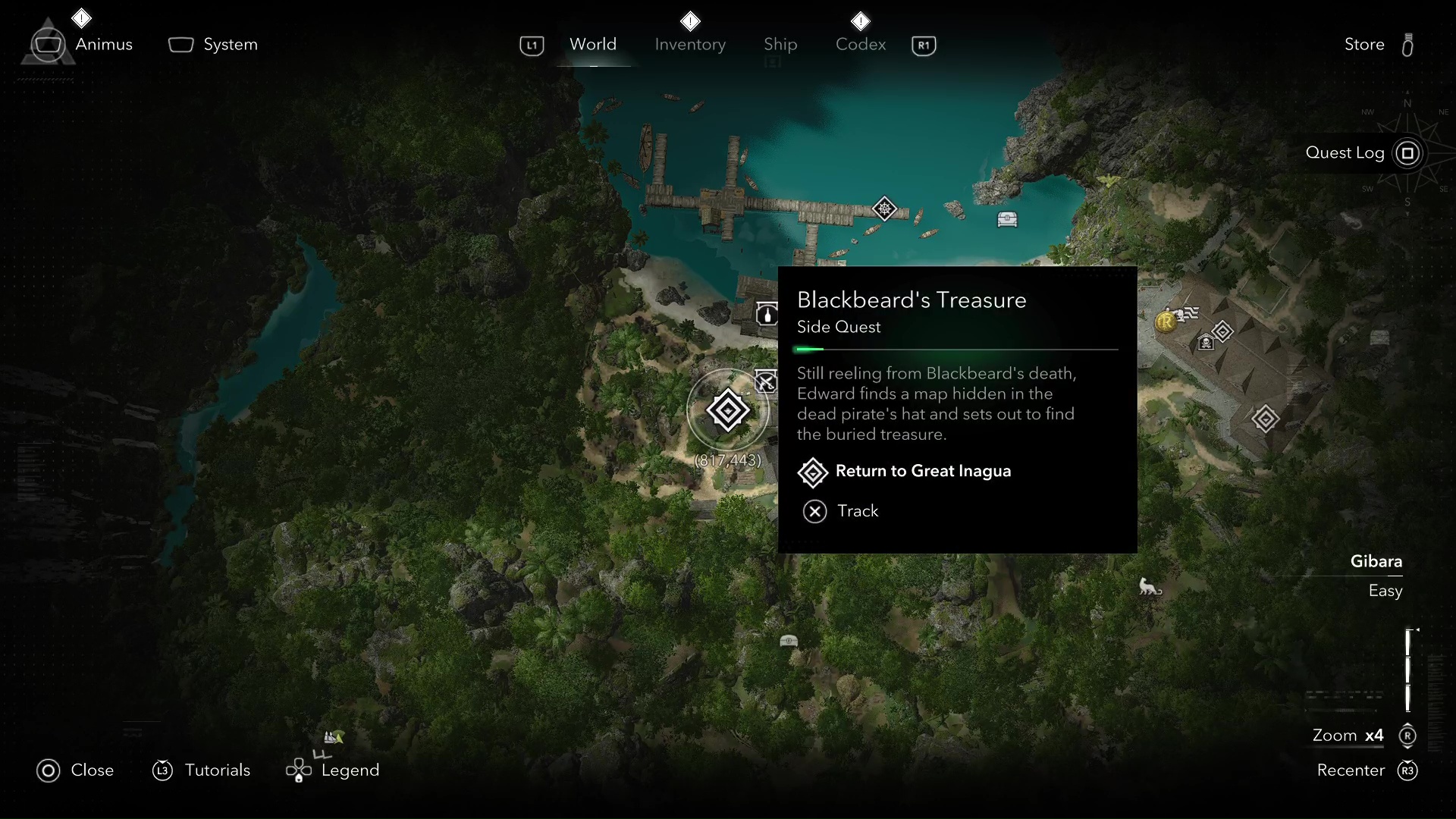 Black Flag Resynced Blackbeard Treasure Map