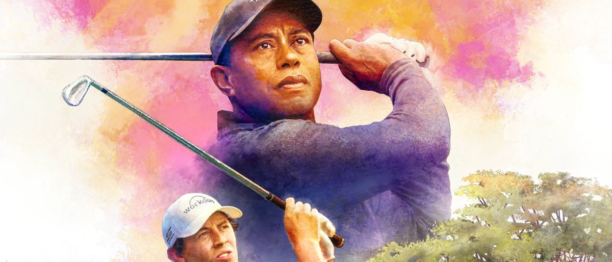 Tiger Woods and Matt Fitzpatrick on the PGA Tour 2K25 artwork