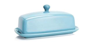 Turquoise ceramic butter dish