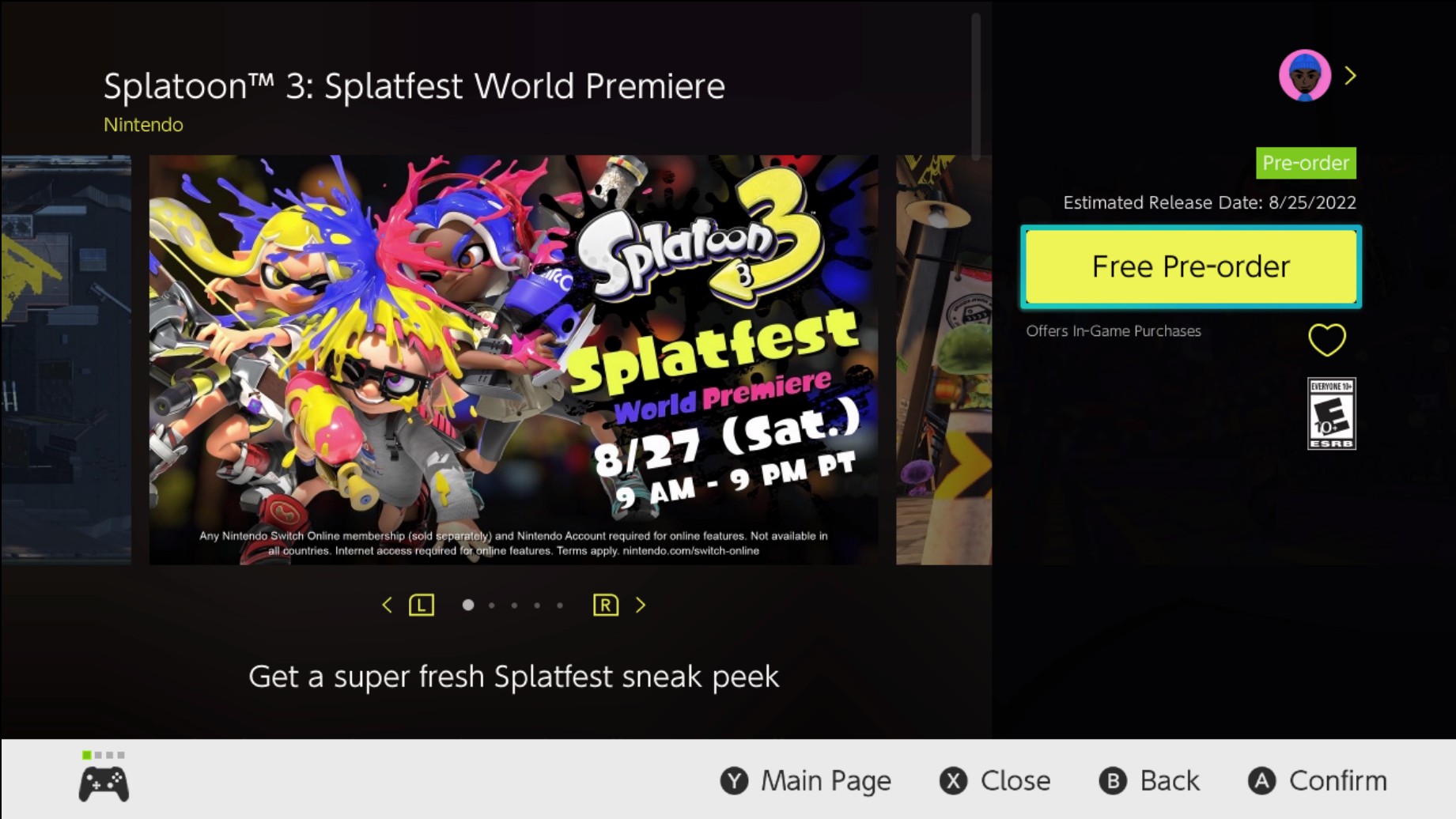 Splatoon 3 Splatfest World Premiere pre-order