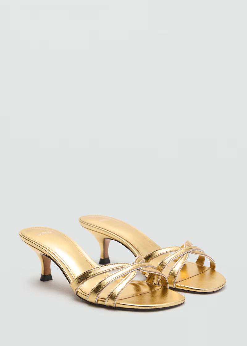 Mango, Kitten Heel Sandals With Straps