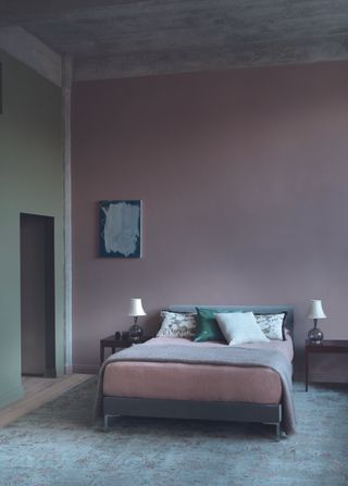 Pink and green work well in a bedroom