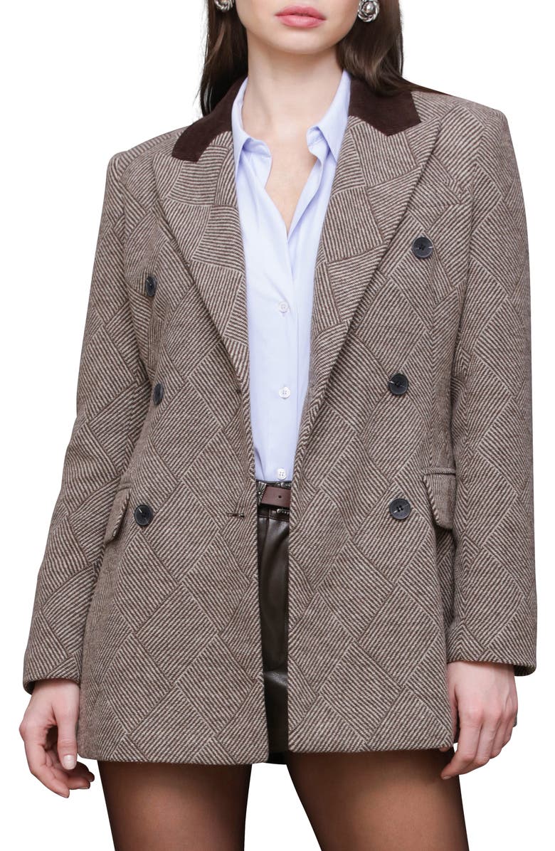 Basket Weave Doubled Breasted Hourglass Blazer