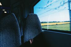 train with countryside background