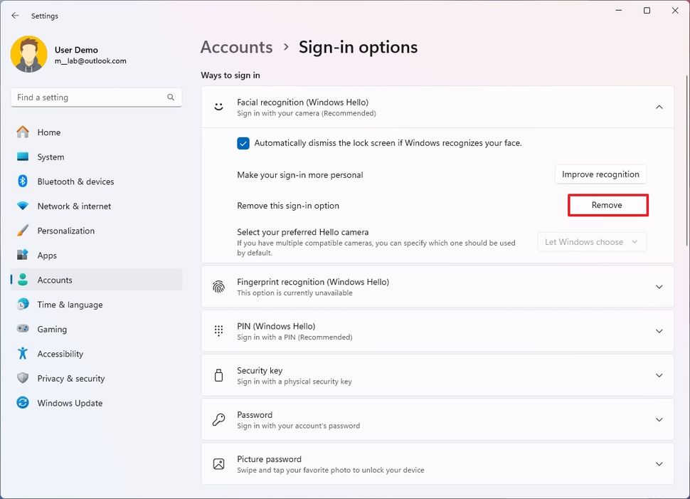 Windows Hello Configuration How to configure Windows Hello authentication on Windows 11 | Windows ...