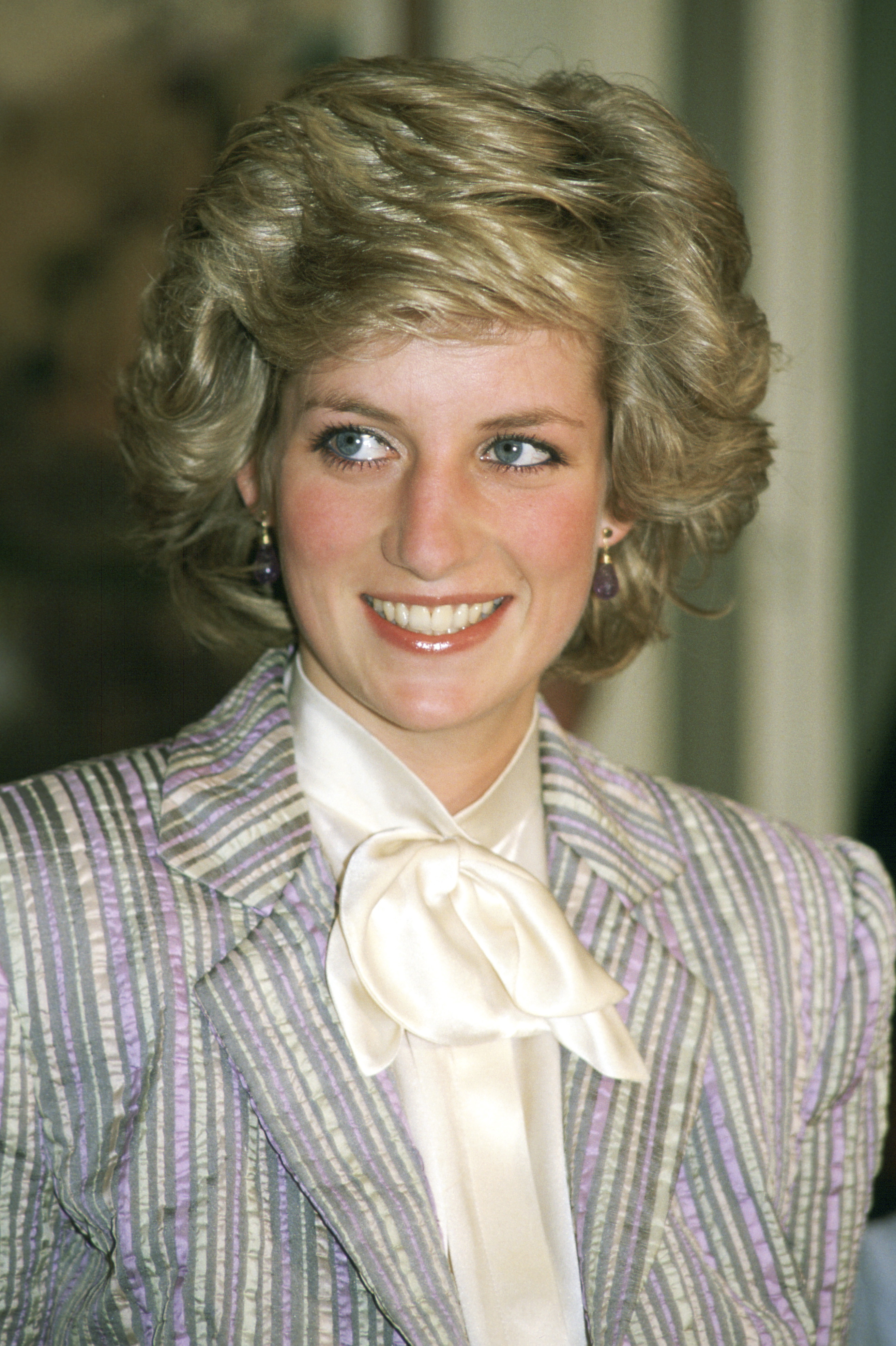 Princess Diana On A Visit To Rome Wearing A Suit Designed By Fashion Designer Bruce Oldfield