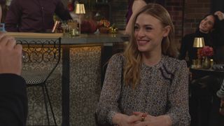 Hayley Erin as Claire smiling in The Young and the Restless