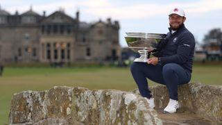 Tyrrell Hatton with the Alfred Dunhill Links Championship trophy