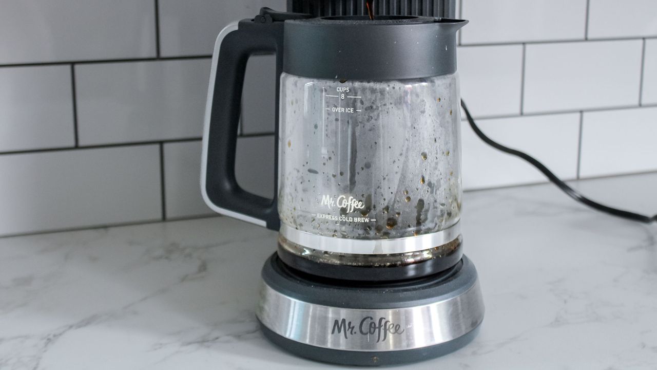 Mr. Coffee Perfect Brew with freshly brewed coffee