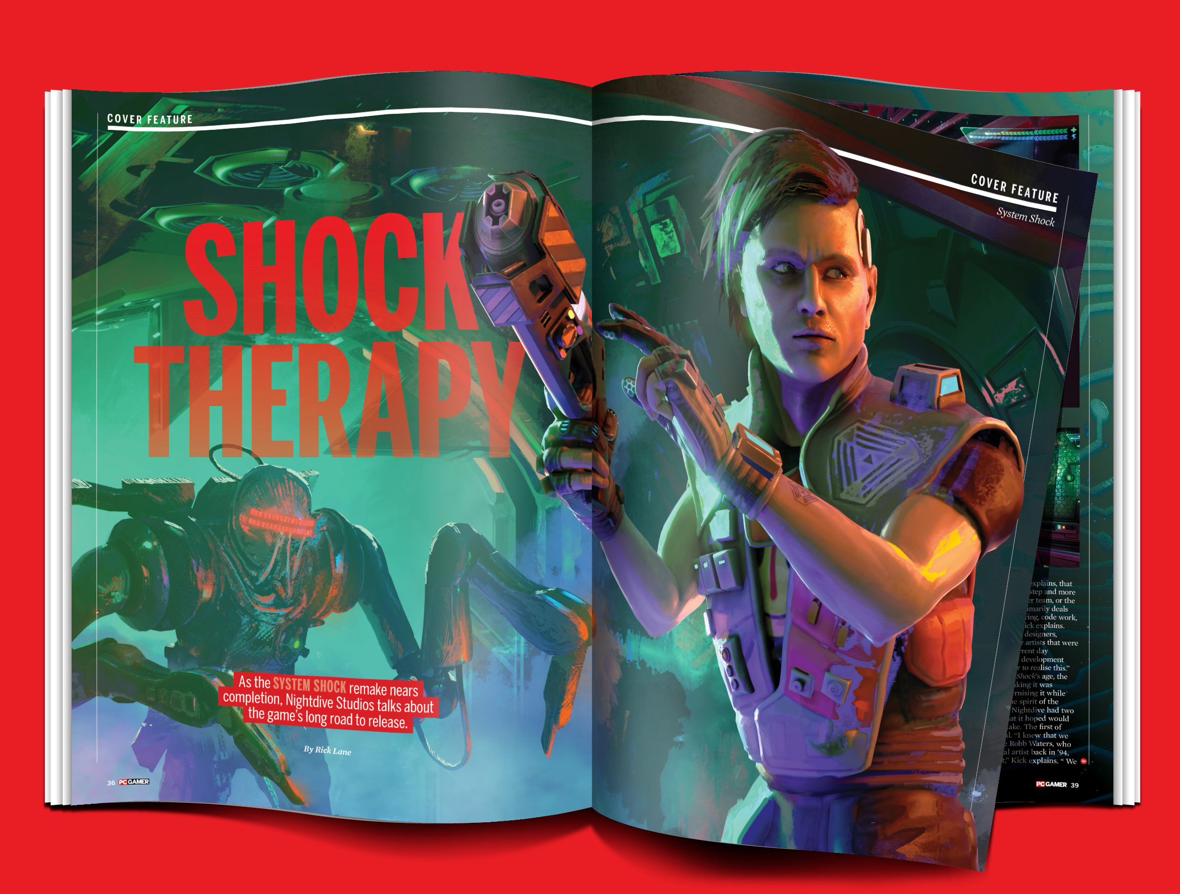 PC Gamer magazine issue 380 System Shock spread