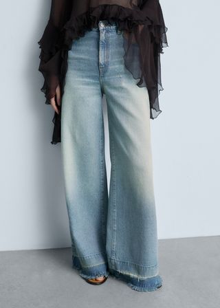 Devin Wideleg Jeans With Frayed Hem