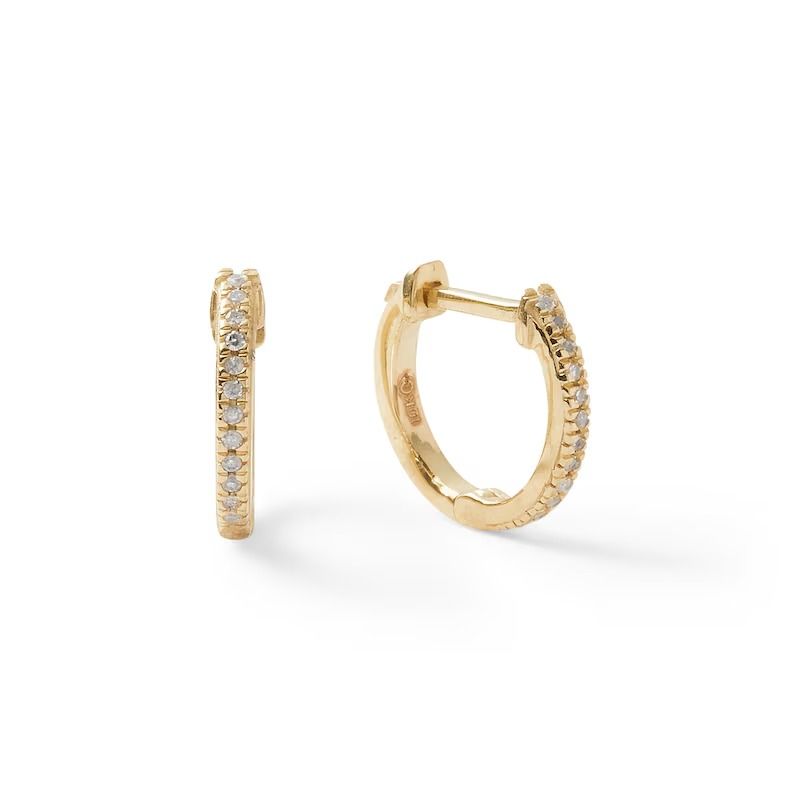 Banter by Piercing Pagoda, Diamond Huggie Hoop Earrings in 10K Gold