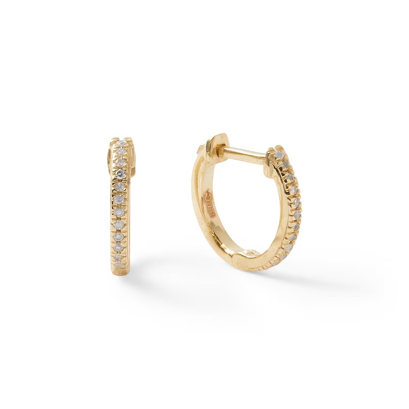 Banter by Piercing Pagoda, Diamond Huggie Hoop Earrings in 10K Gold