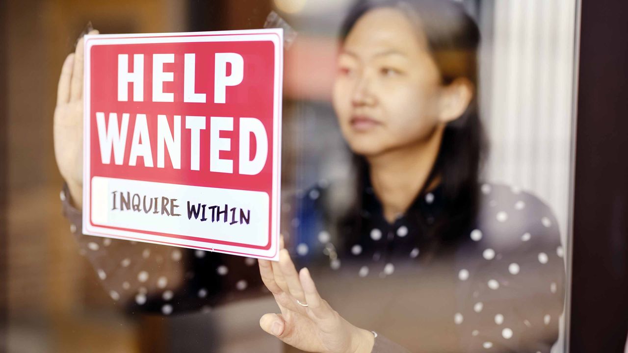 hiring sign in window