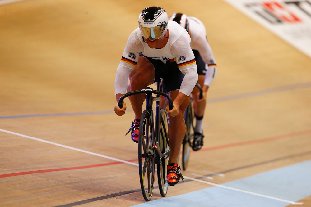 Robert Forsterman pushes the German team sprint squad.