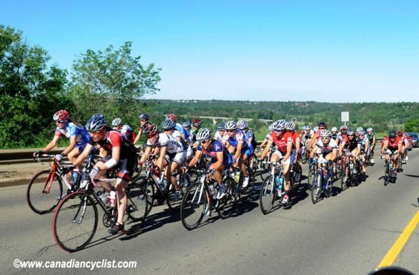 The women's peloton on one of three climbs.