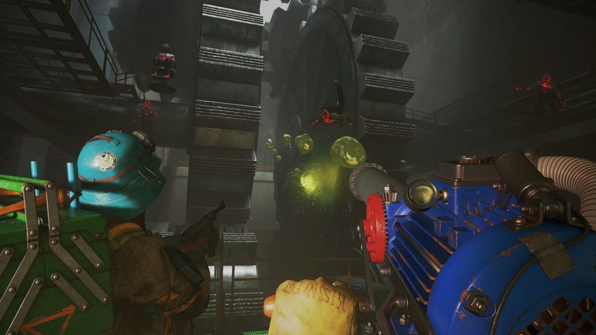 FBC: Firebreak screenshot with players fighitng agile hiss with one of the unique weapons from a Crisis Kit