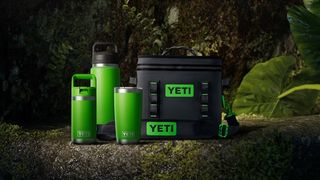 Yeti Canopy Green cooler and drinkware