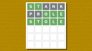 Wordle answer for game 943 on a yellow background