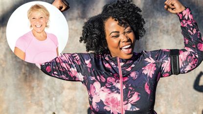 (L) Annie Deadman, who explains how to boost your will power (R) a woman working out