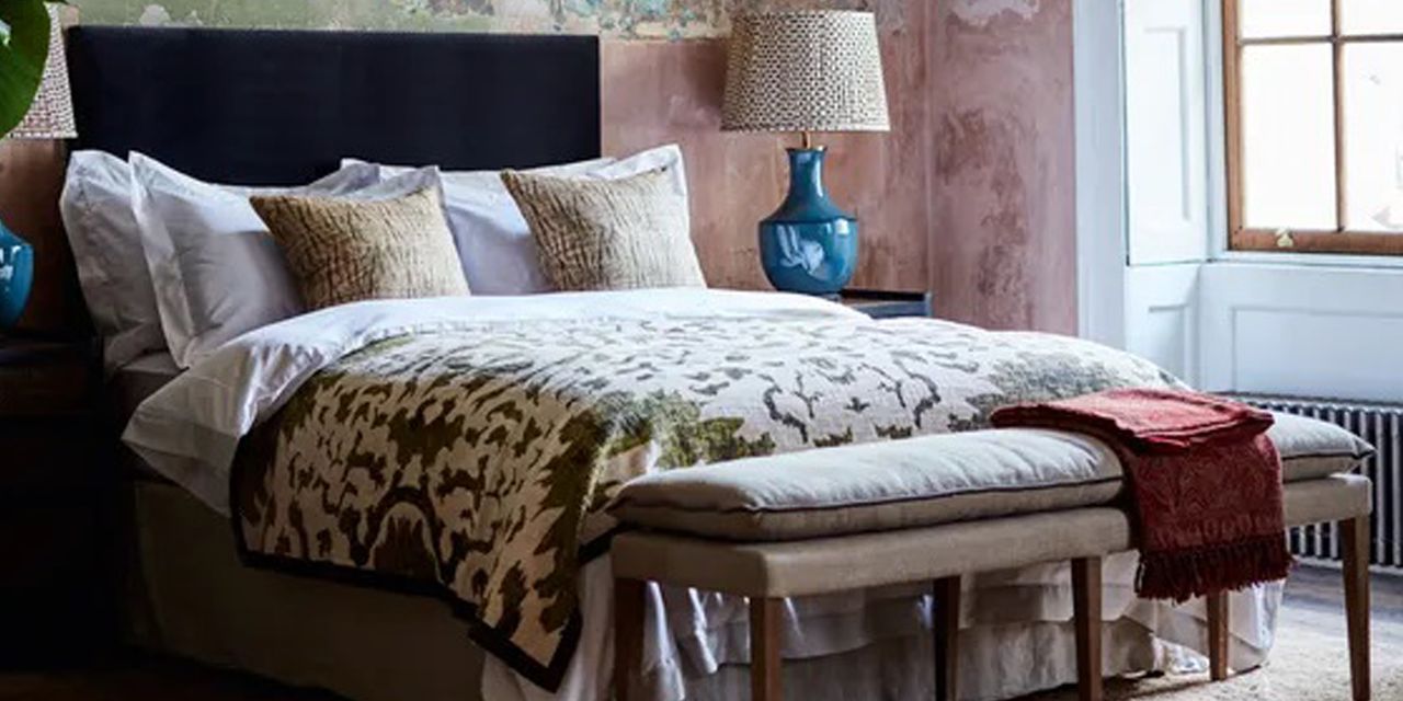 Mother&#039;s Day gifts: Image of OKA throw in lifestyle image in bedroom