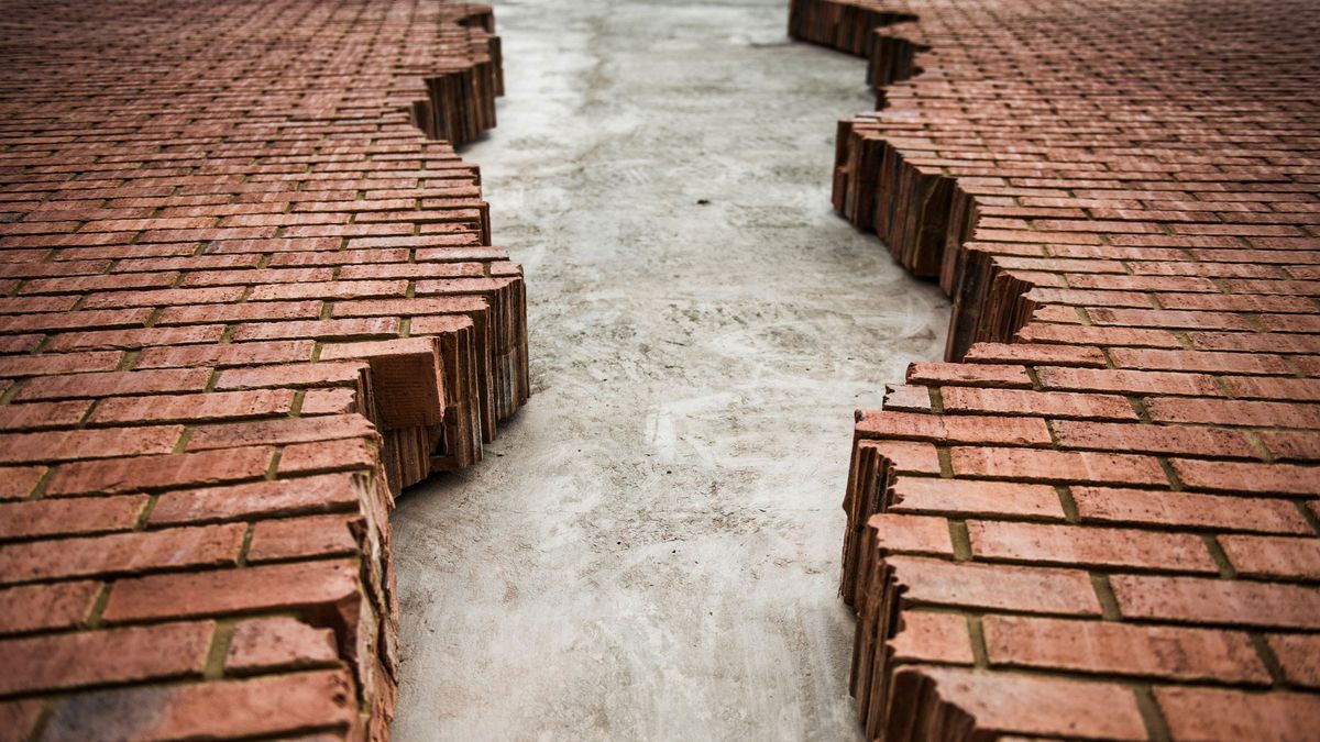 The bricks were individually cut into shape
