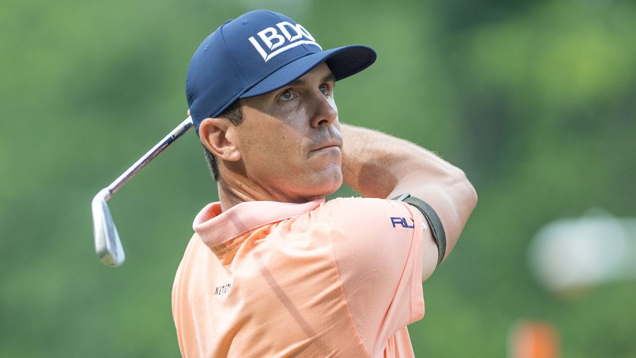 Billy Horschel takes a shot during the 2023 Charles Schwab Challenge