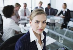 Woman in boardroom