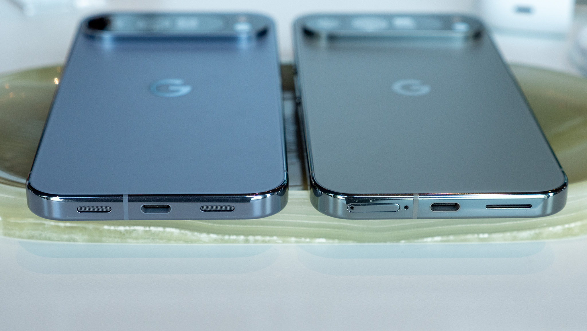 Comparing the designs of the Google Pixel 9 Pro XL to the U.S. model of the Google Pixel 10 Pro XL