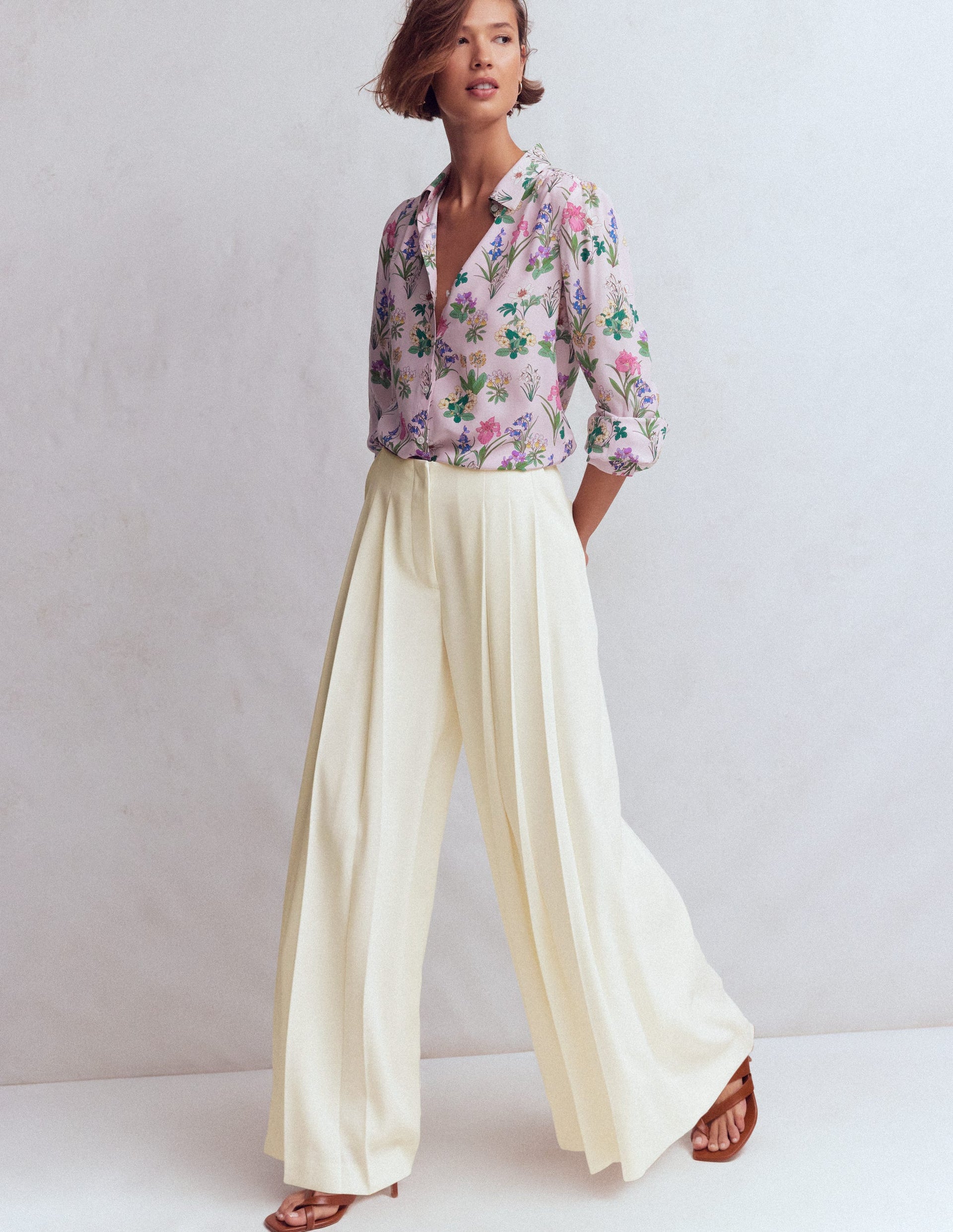 Regent Wide Leg Pants-Ivory