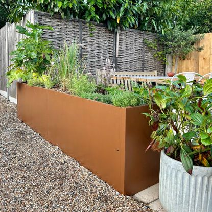 Garden raised planter made from a filing cabinet