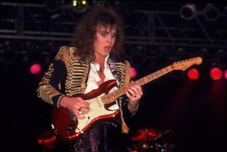 Yngwie Malmsteen performs at the Aragon Ballroom in Chicago, Illinois on July 5, 1985