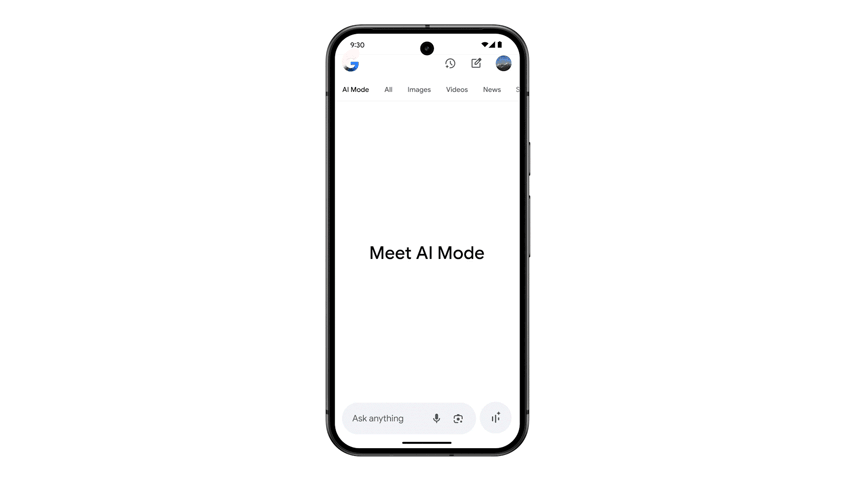 Google Search AI Mode making a chart