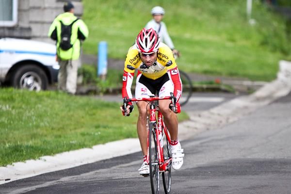 Bissell's Paul Mach tried to bridge to a strong-looking breakaway but the UHC boys immediately pulled it back.