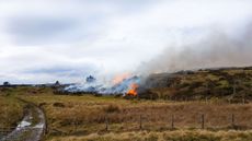 A view of the wildfires in Wales during the 2026 heatwaves