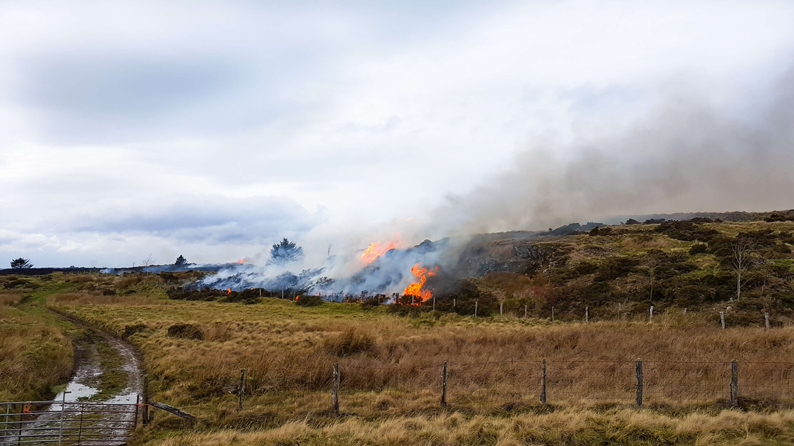 A view of the wildfires in Wales during the 2026 heatwaves