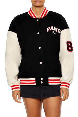 Forever 21 + Varsity Letterman Bomber Jacket