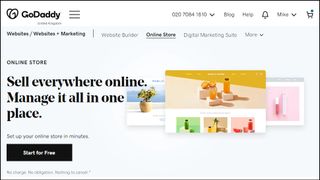 GoDaddy online store homepage screenshot