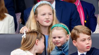 Princess Charlotte, Savannah Phillips, Lena Tindall and Prince George attend the Platinum Pageant