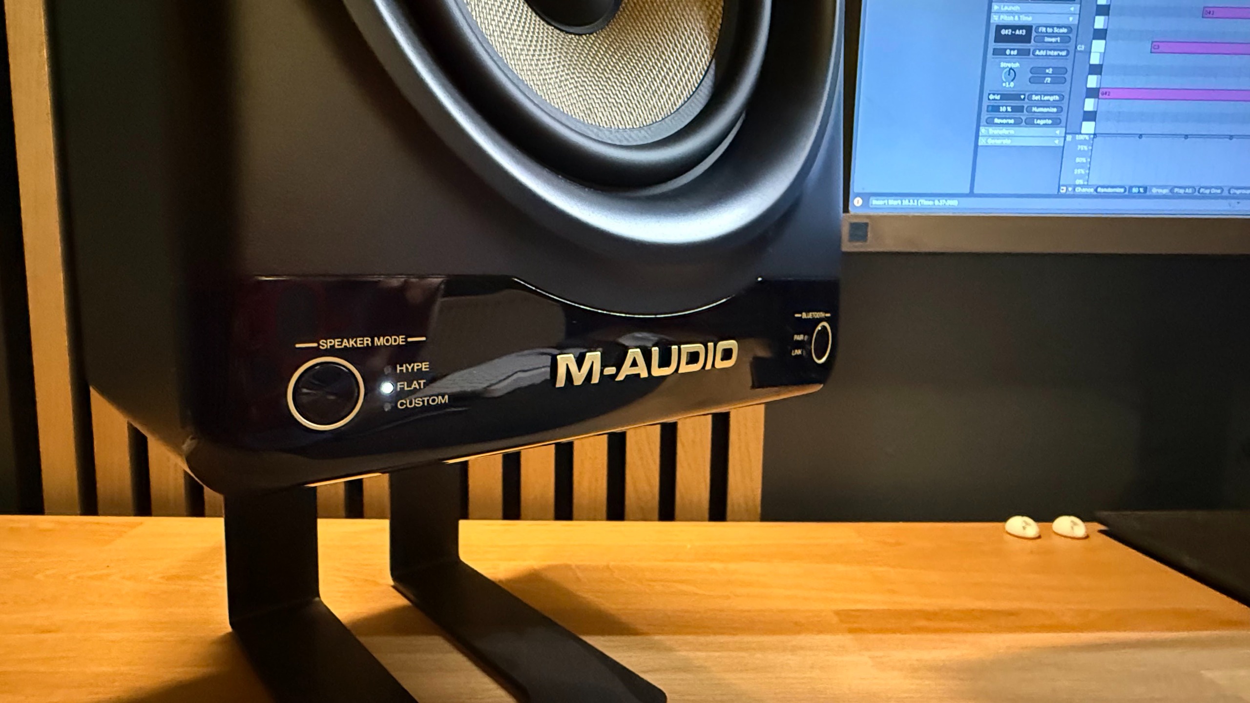 Close up of M-Audio Forty Sixty speaker