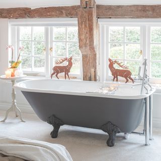 Sussex farmhouse bathroom with rolltop bath