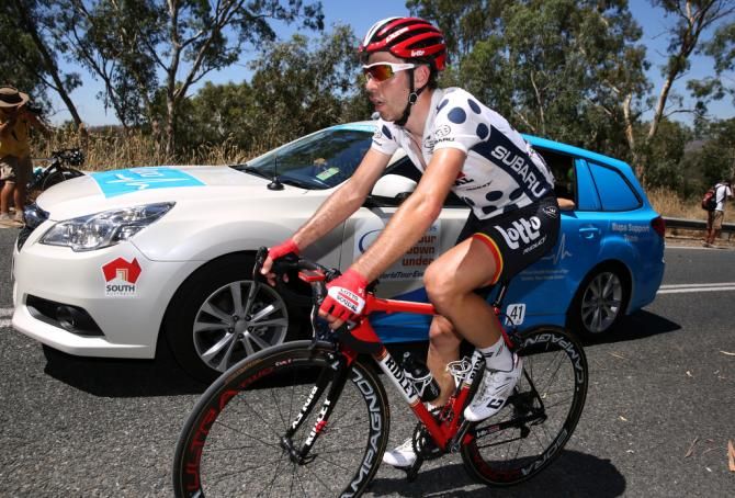 Thomas De Gent (Lotto-Soudal) in the KOM jersey