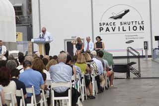 Speakers Celebrate Space Shuttle Enterprise Pavilion Reopening