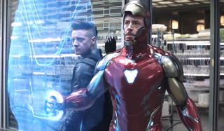 Hawkeye and Iron Man in Avengers: Endgame