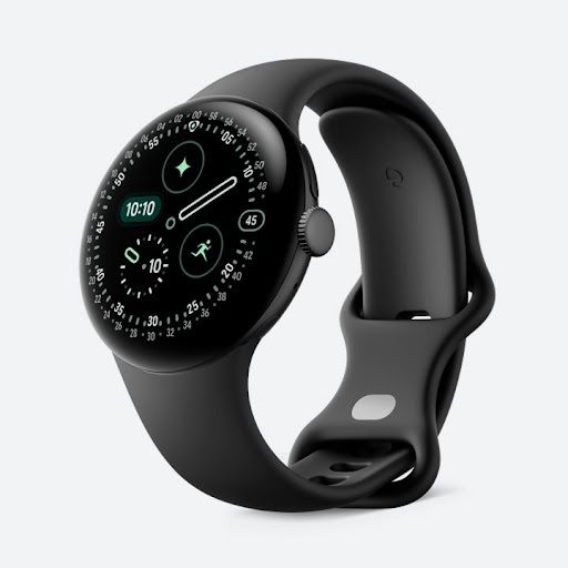 A leaked Pixel Watch 4 rendering in an Obsidian color for its 41mm option.