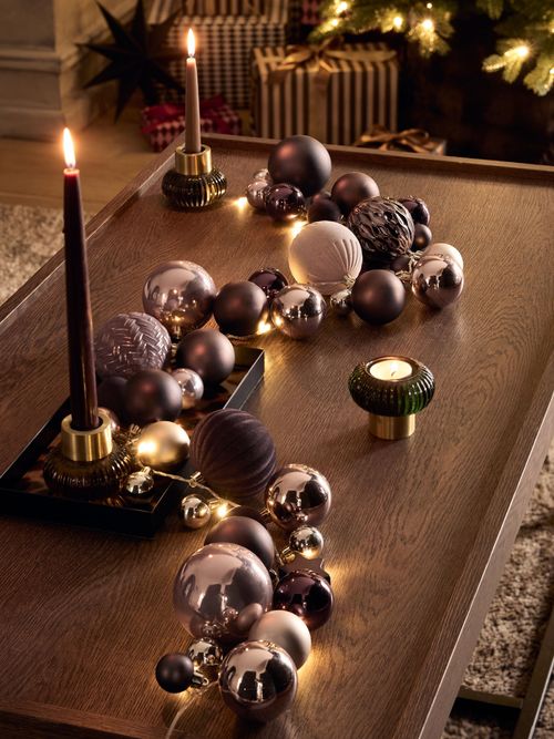 Chestnut Brown Light Up Christmas Bauble Garland - Size One
