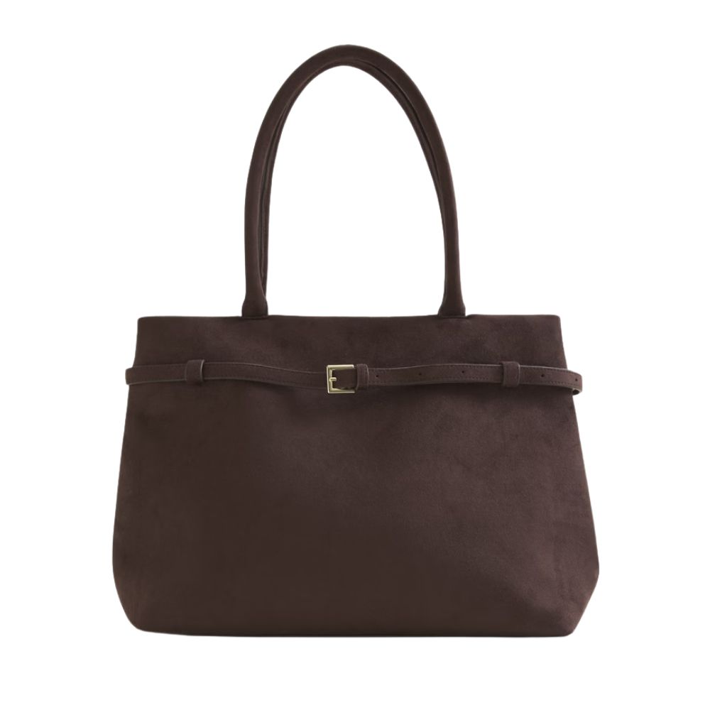 Modern Belted City Tote Bag