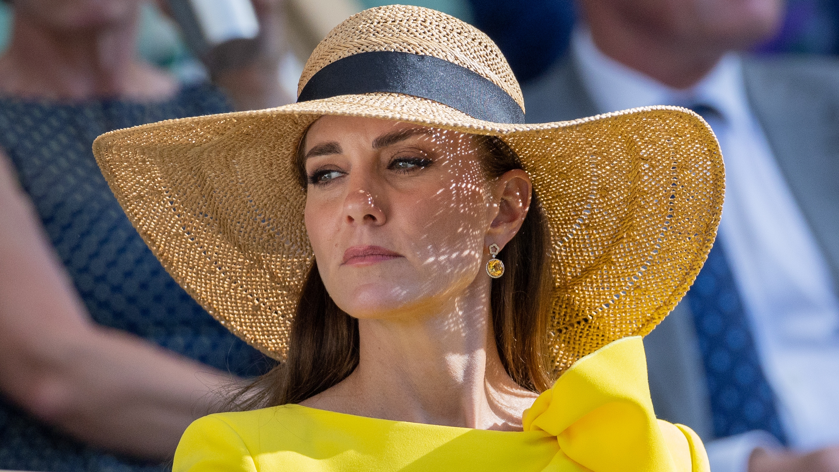 The Princess of Wales watches the Men's Doubles Final at Wimbledon 2022 from the royal box