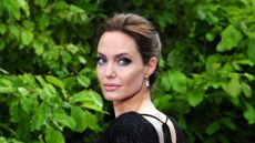 Angelina Jolie attends a private reception as costumes and props from Disney's "Maleficent" are exhibited in support of Great Ormond Street Hospital at Kensington Palace on May 8, 2014 in London, England