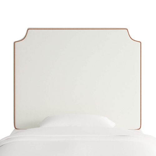 Bevel White With Terracotta Piping Headboard